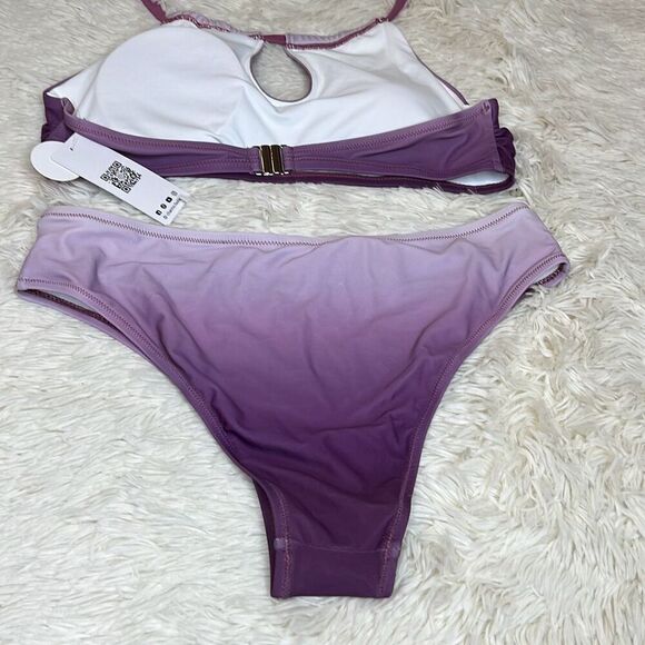 Pinkblush Lavender Ombre Keyhole Front Halter Two-Piece Bikini Set Nwt Large - Picture 10 of 14
